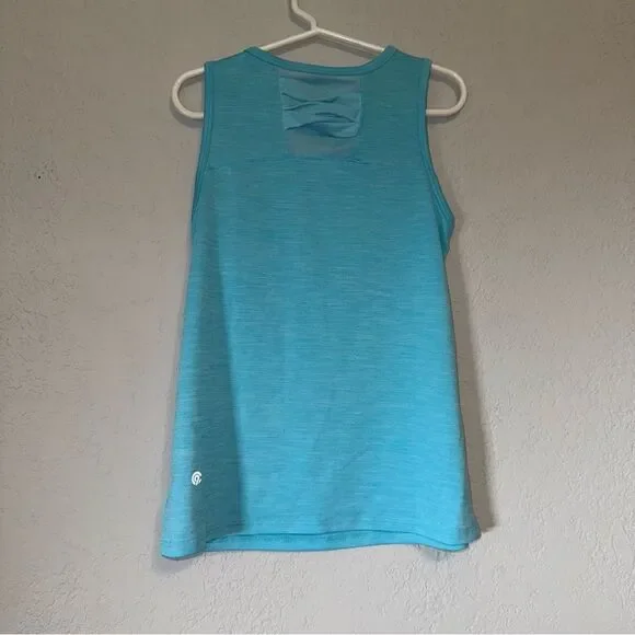 Kid's Vibrant Aqua Sleeveless Athletic Tank Top - Picture 7 of 8